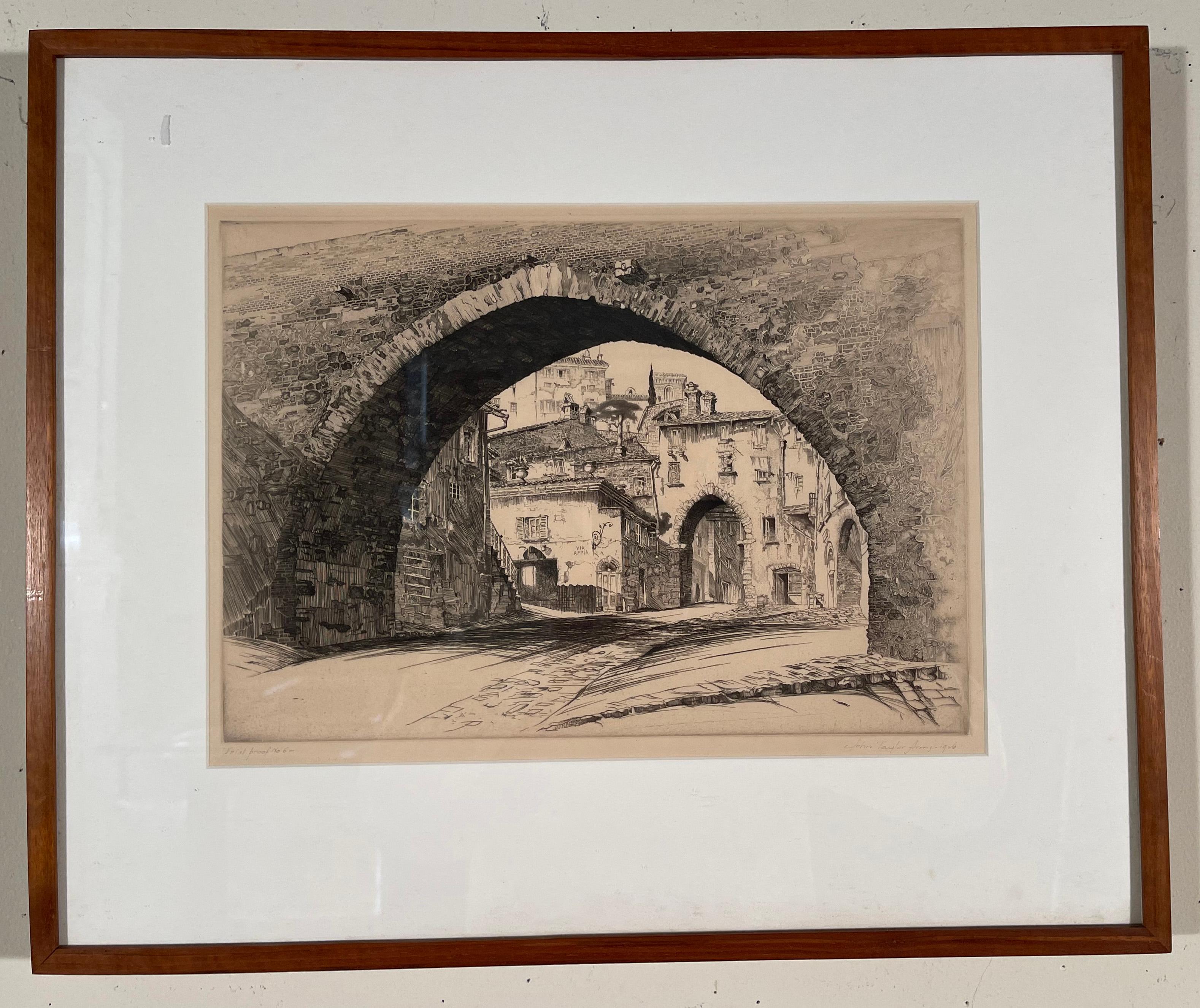 THE ARCH OF THE CONCA, PERUGIA - Print by John Taylor Arms