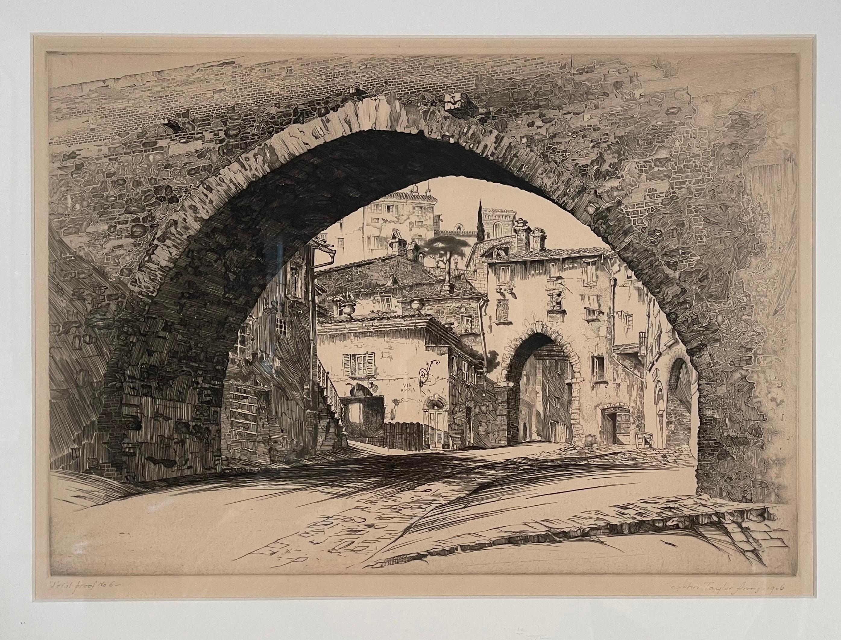 John Taylor Arms Landscape Print - THE ARCH OF THE CONCA, PERUGIA