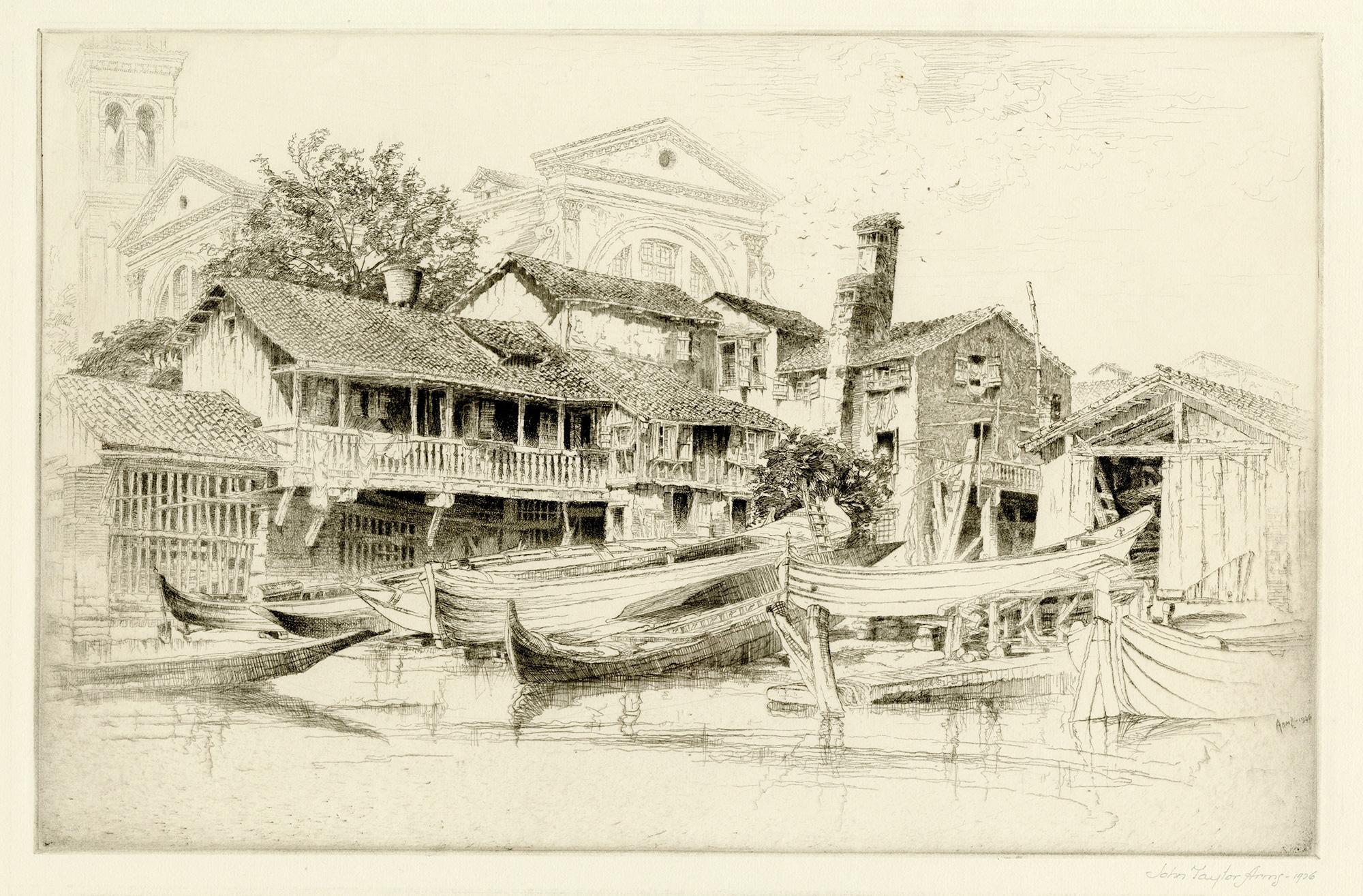 Figurative Print de John Taylor Arms - El astillero de los constructores de barcos, San Trovaso