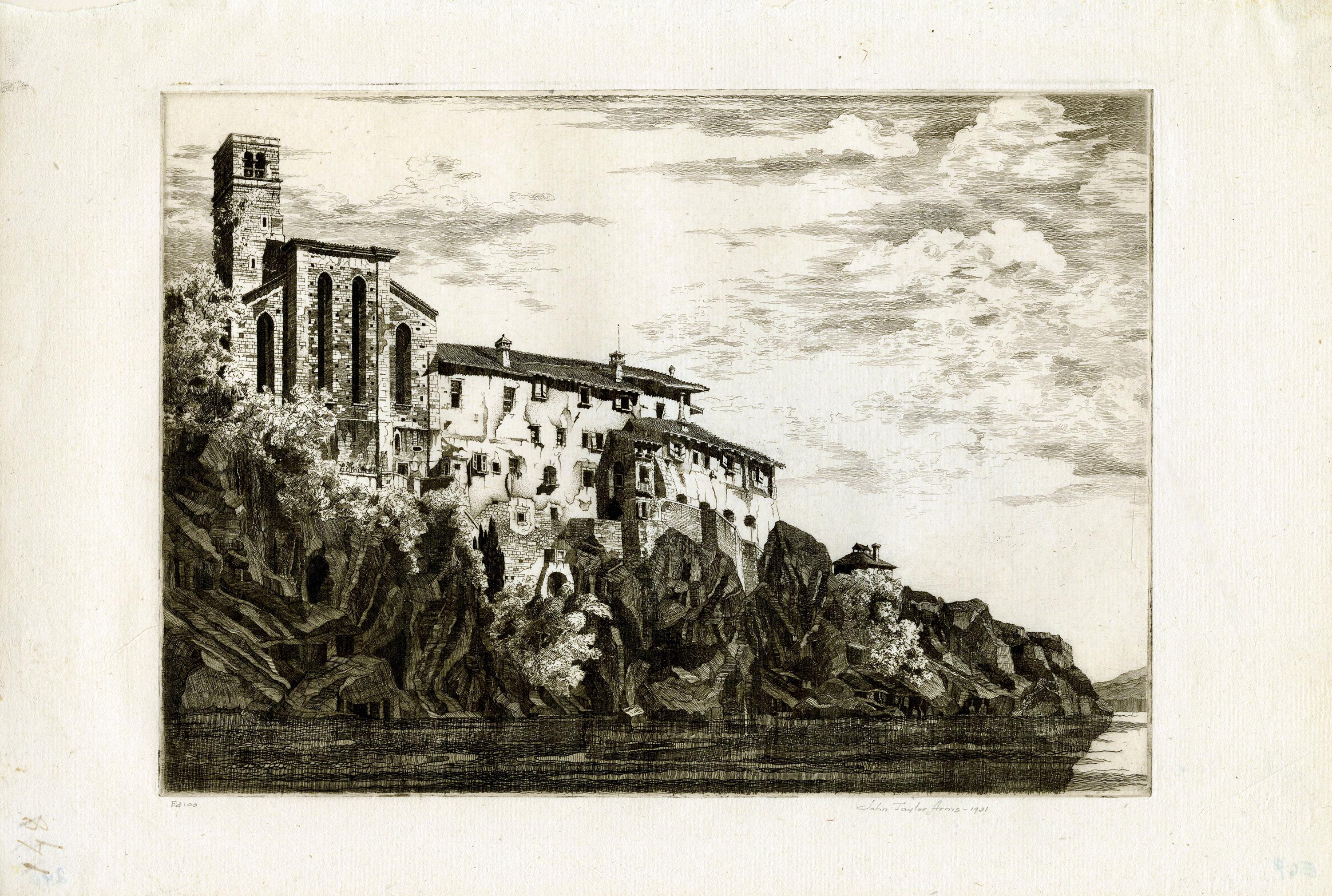 The Church of St. Francis and the Natizone – Cividale - Print by John Taylor Arms