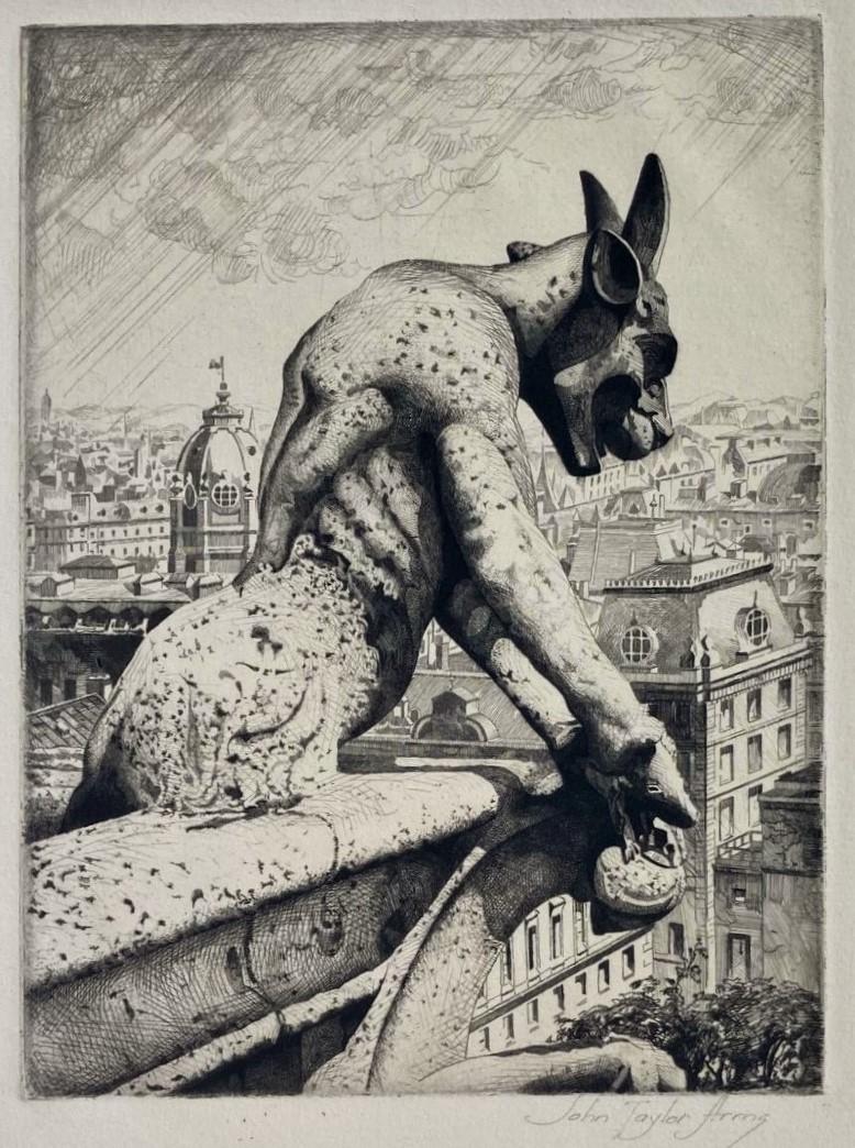 The Gargoyle and His Quarry - Print by John Taylor Arms