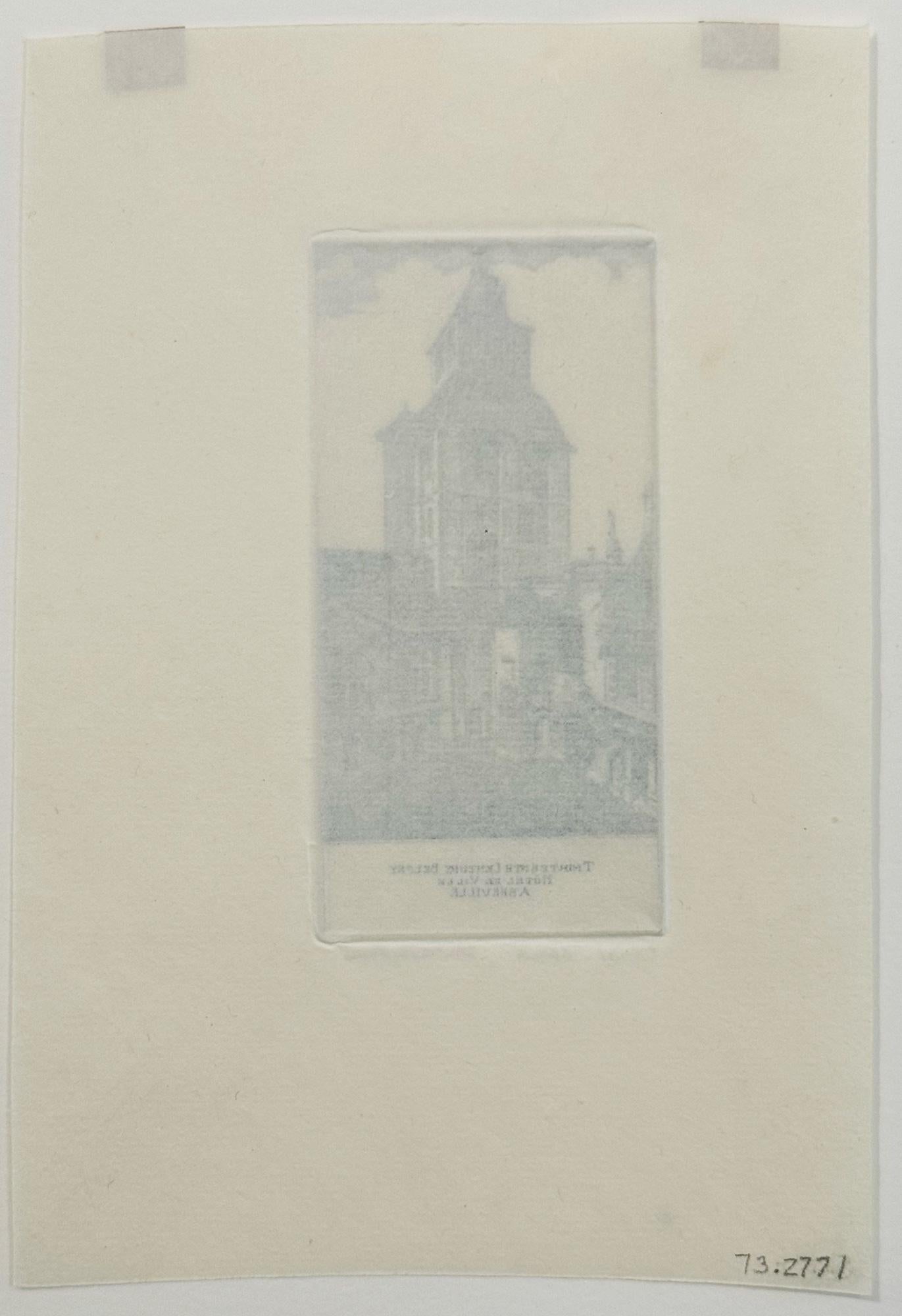 Campanario del siglo XIII; Hôtel De Ville, Abbeville - Print moderno estadounidense de John Taylor Arms