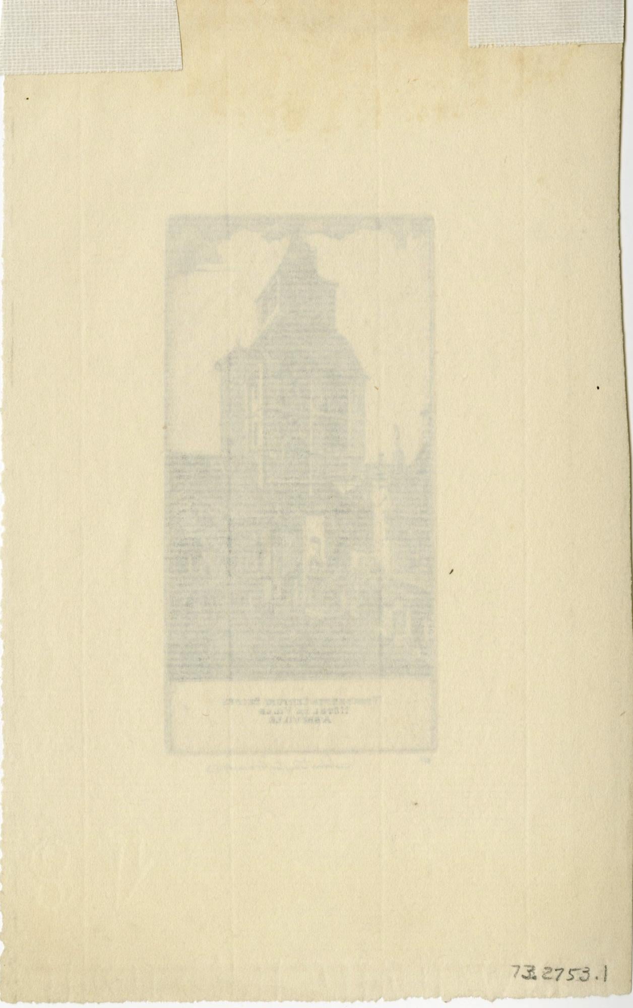 Campanile del XIII secolo; Hôtel De Ville, Abbeville - Print American Modern di John Taylor Arms