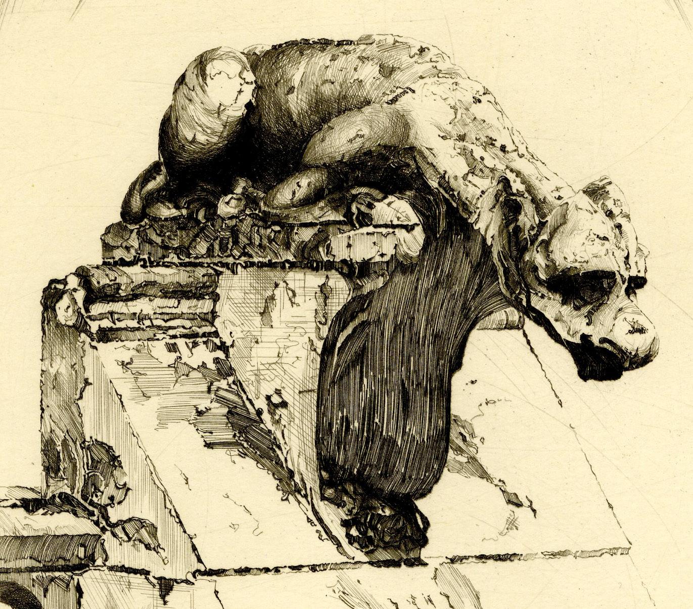 Through Wind and Water (Notre Dame Gargoyle) - Print by John Taylor Arms