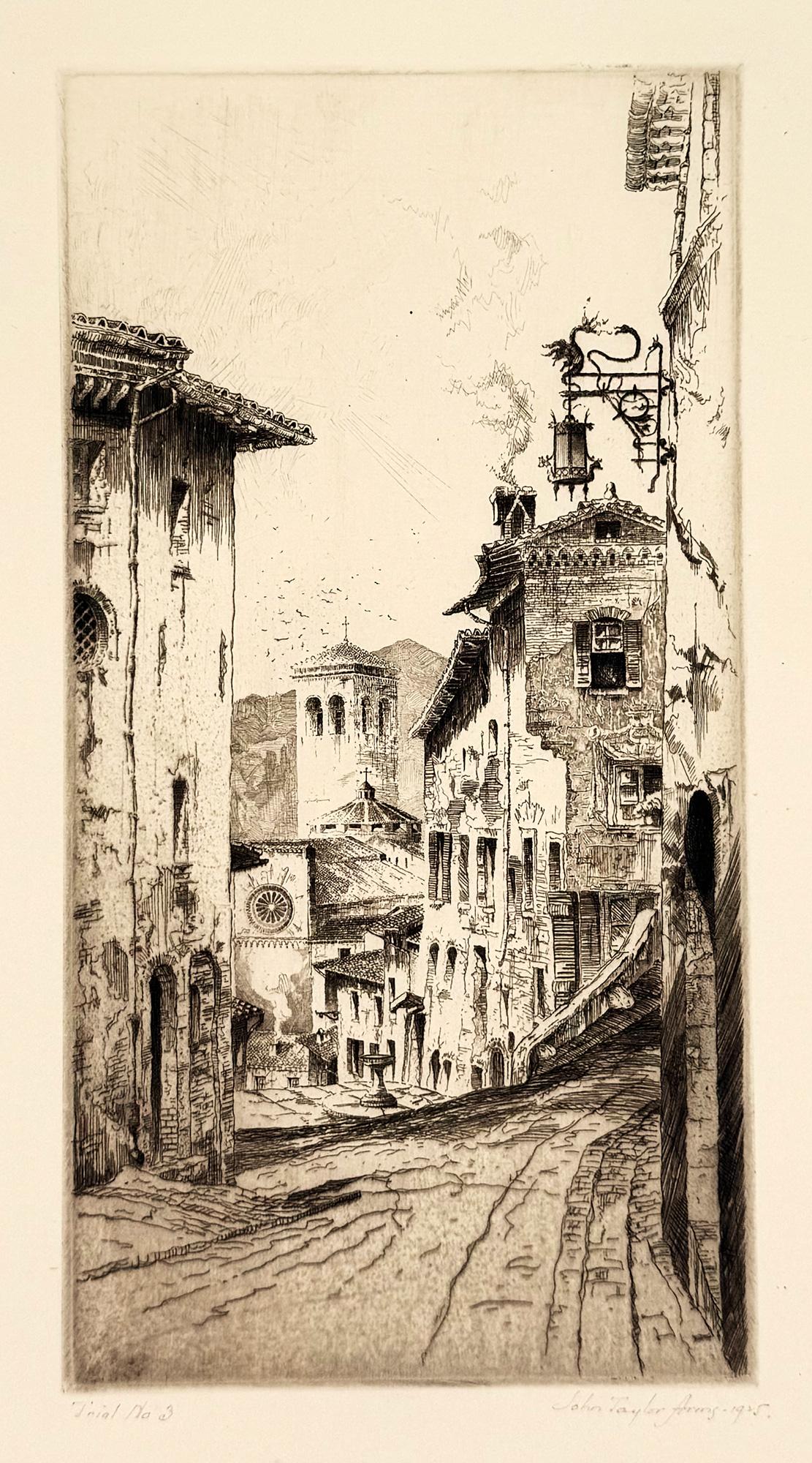 Landscape Print John Taylor Arms - Rue ombrienne ; rue d'Assise