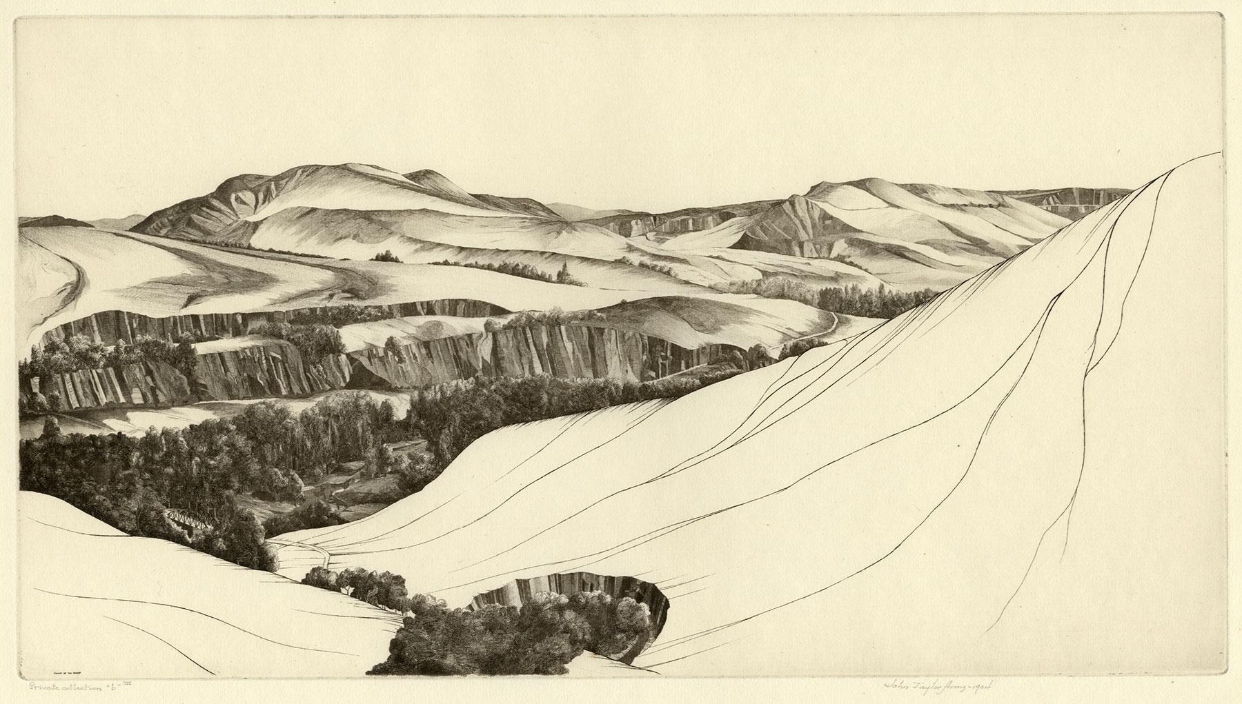 Valley of the Savery, Wyoming (upper Little Snake River) - American Modern Print by John Taylor Arms