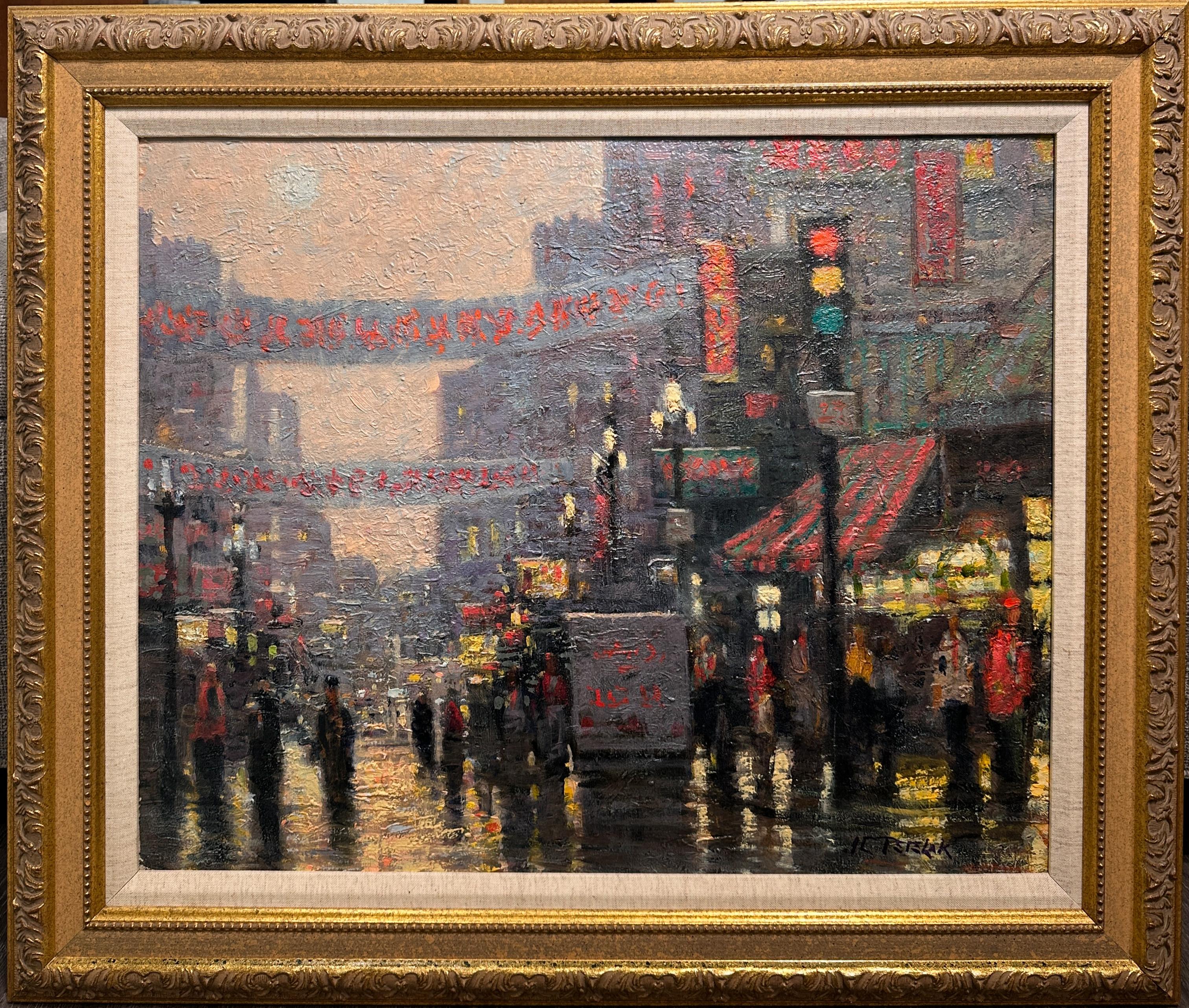 L'artista impressionista contemporaneo John Terelak dipinge un paesaggio urbano in vendita 1