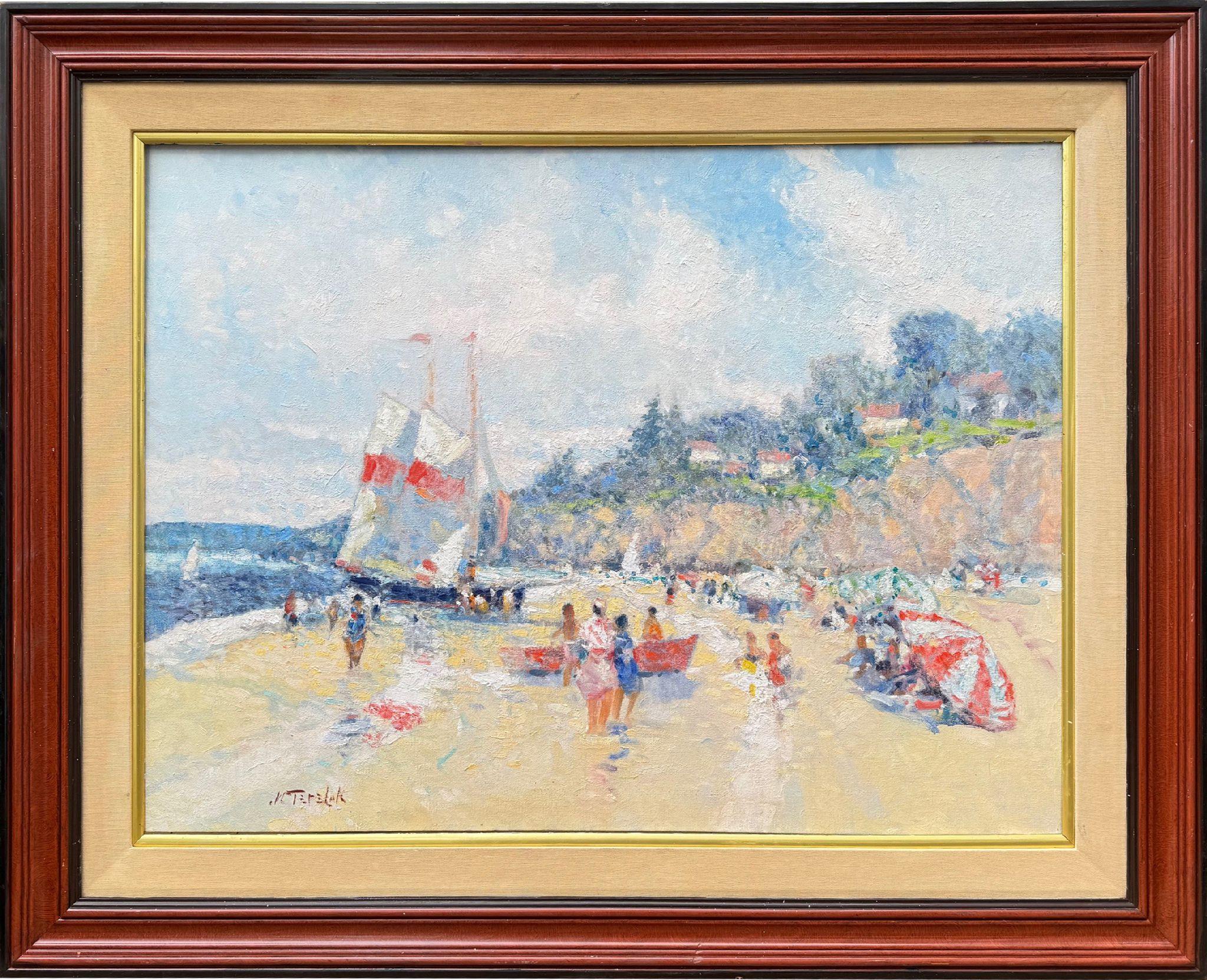 Une journée à la plage - Painting de John Terelak