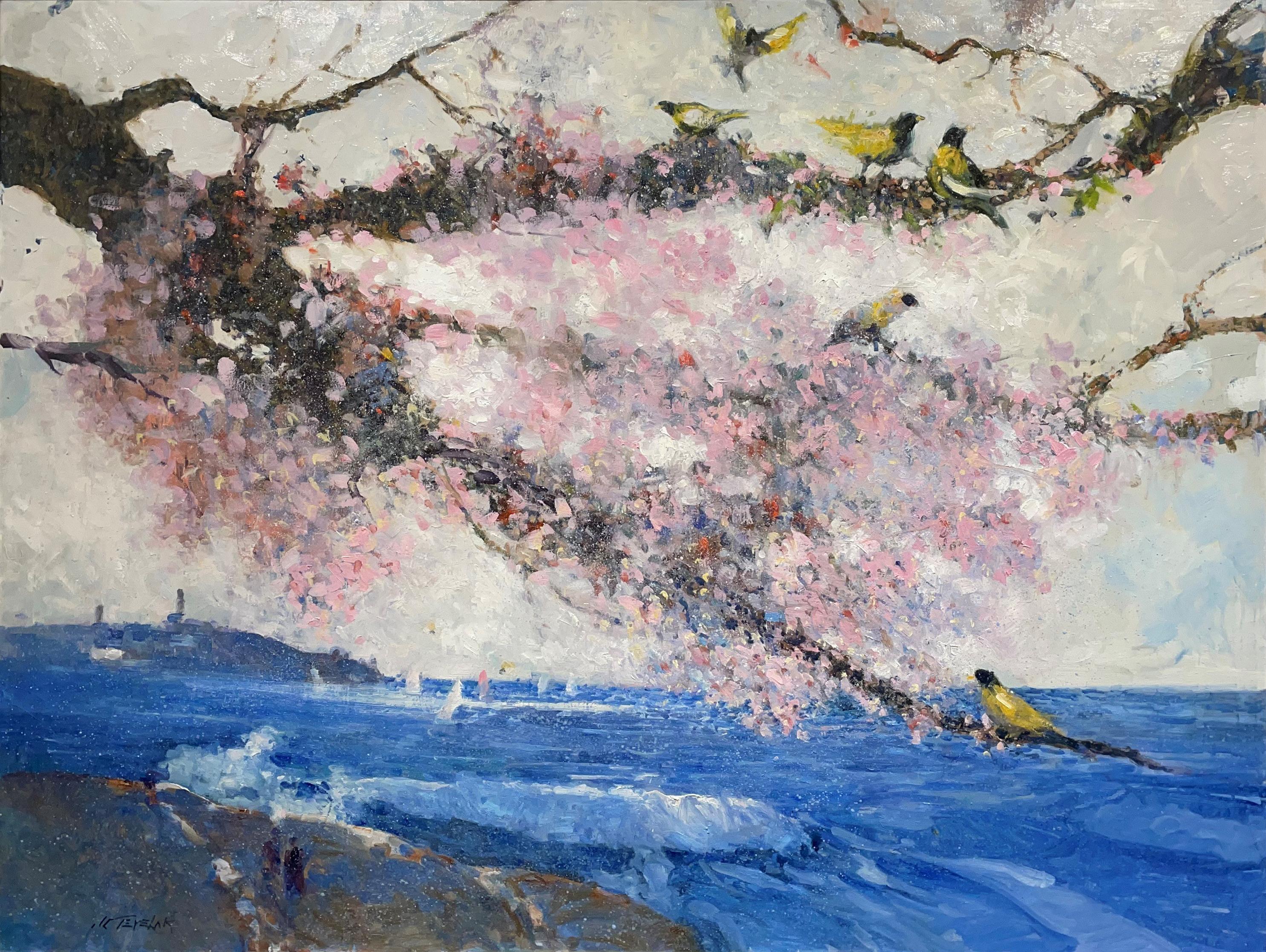 Landscape Painting de John Terelak - Cerezos en flor