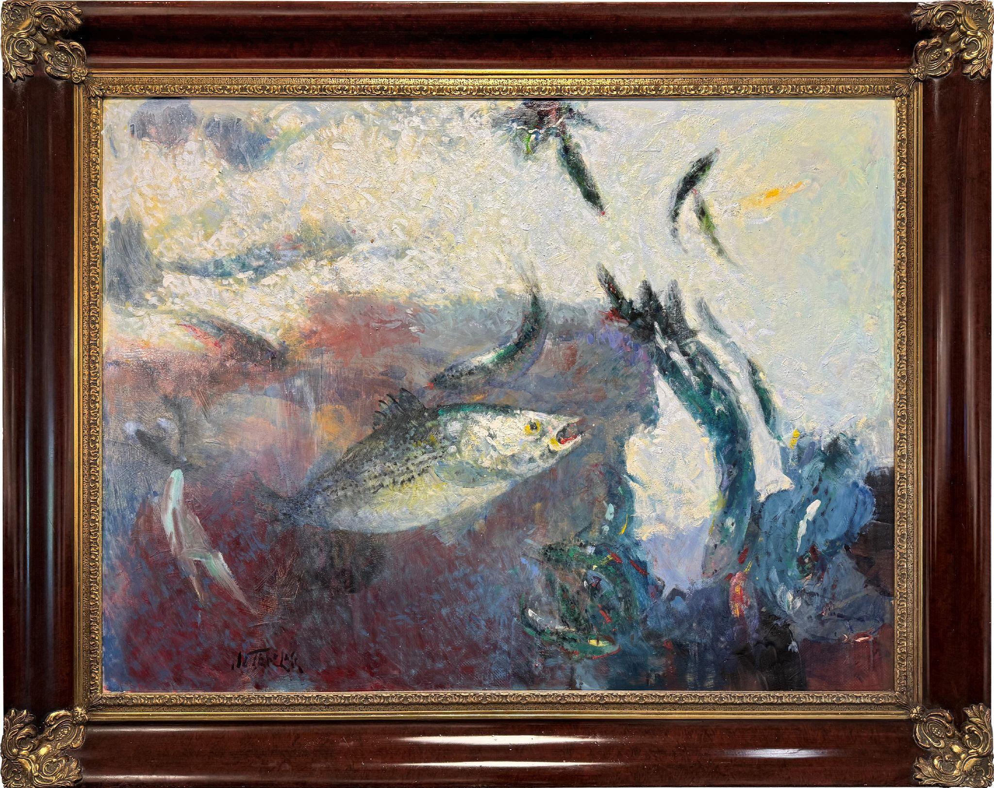 Frenesí de peces - Painting de John Terelak
