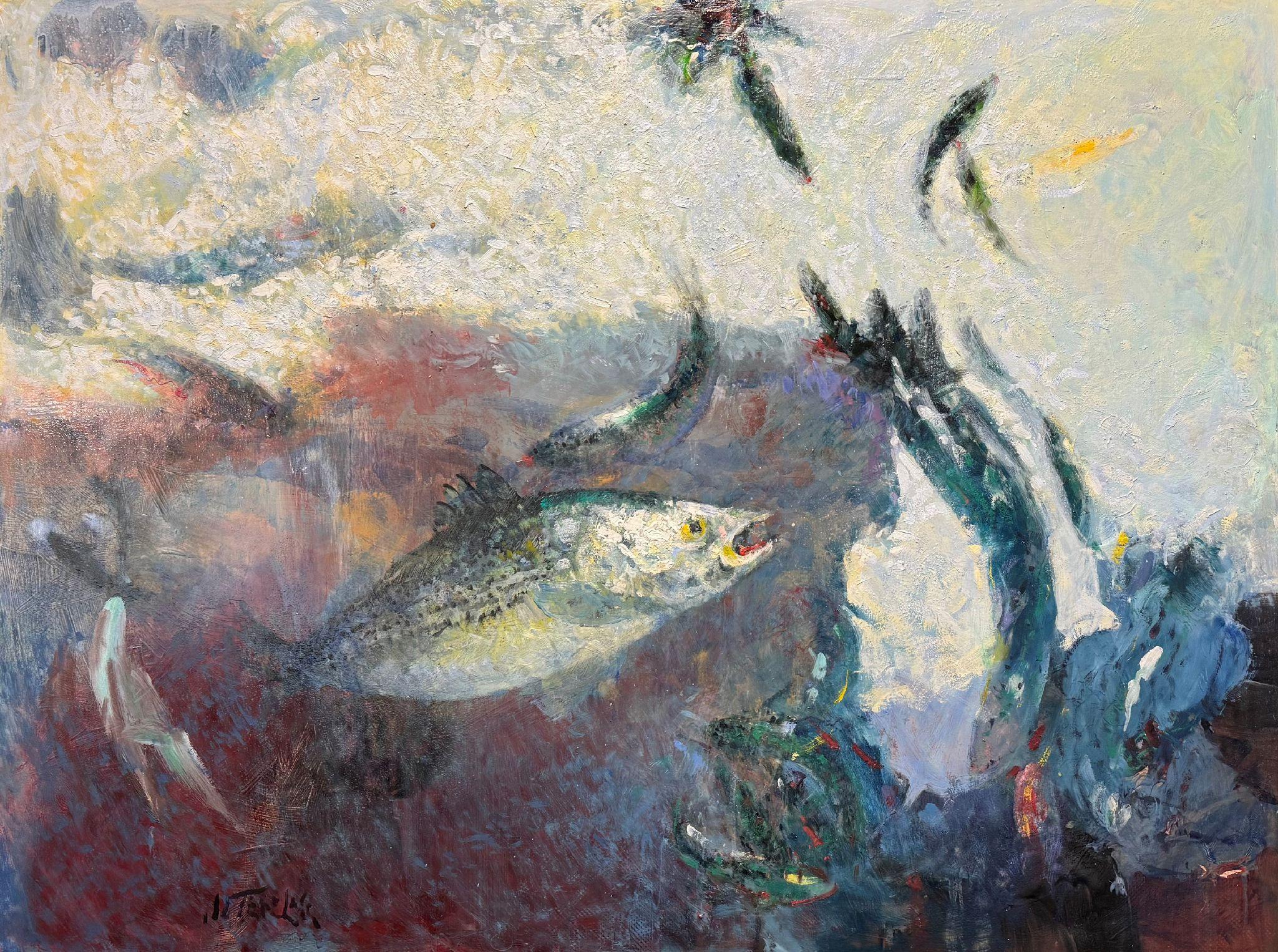 Animal Painting de John Terelak - Frenesí de peces