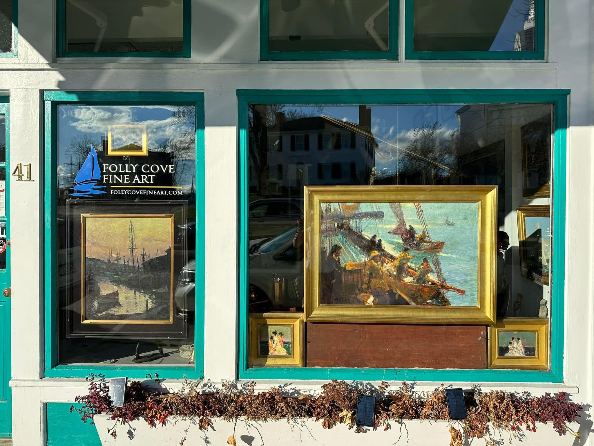 Este óleo sobre lienzo original de John Charles Terelak representa una Goleta Gloucester pescando bacalao en los Grandes Bancos de Terranova, hace un siglo. Tratamos directamente con el artista y esto llega de sus manos a nuestras galerías. También
