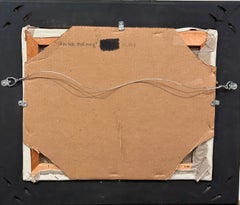 "Sera d'inverno", dipinto impressionista di un notturno invernale, fienile rosso, Nuova Inghilterra