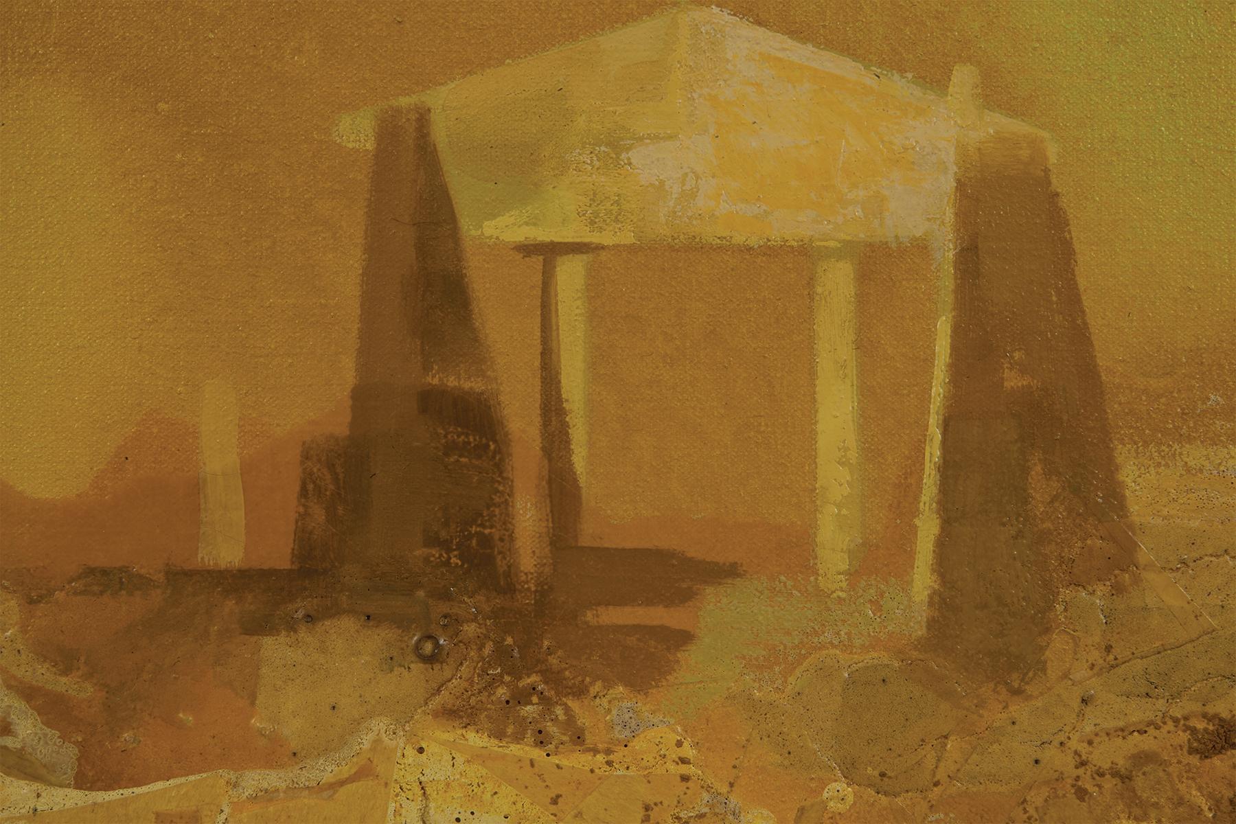Templo Egeo, Paisaje Surrealista Distópico, Artista de la Escuela de Cleveland en venta 1