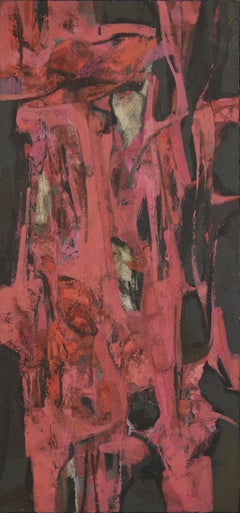 Pink & Black Abstract Painting by Cleveland School Artist