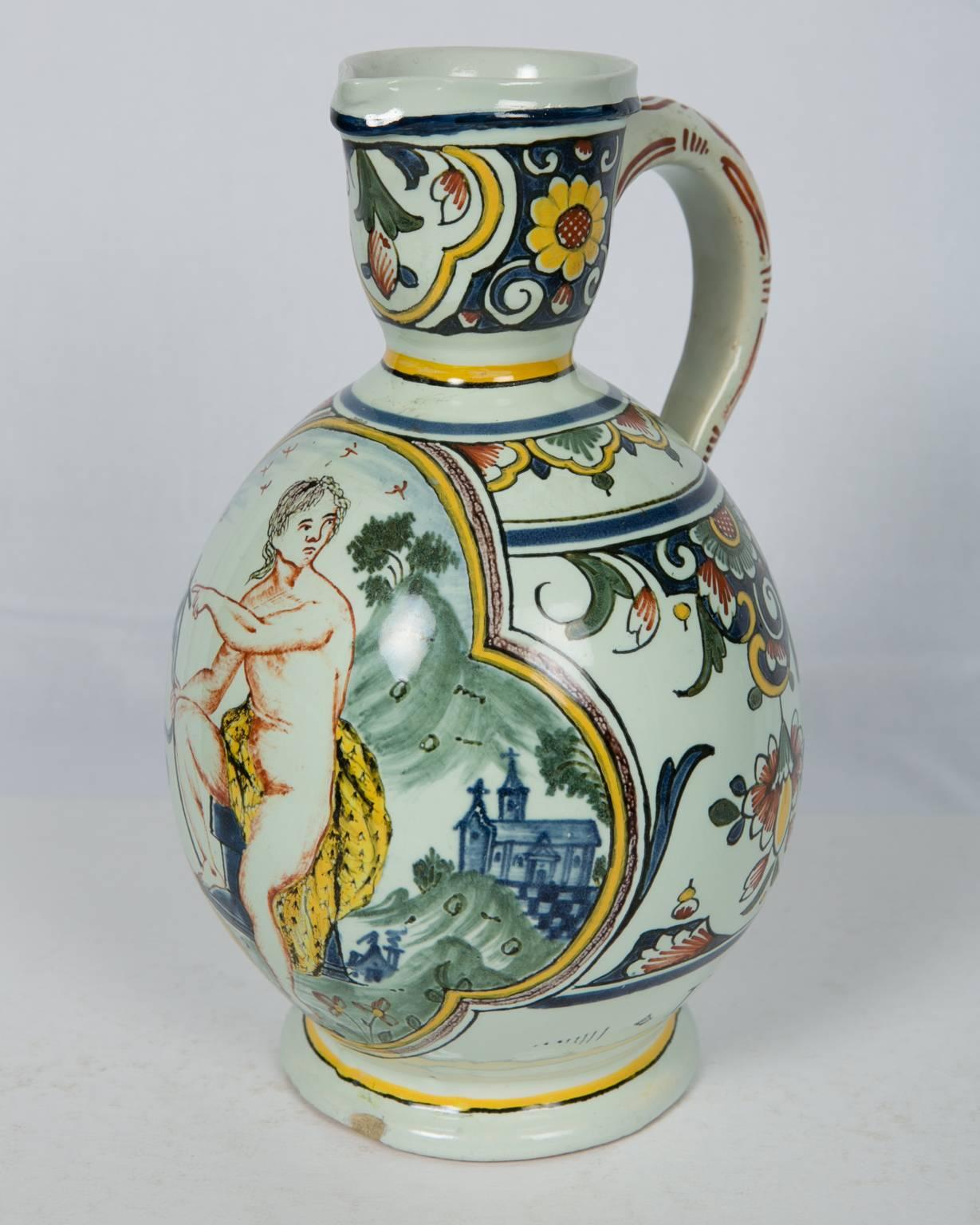 French Provincial John the Baptist Depicted on a French Faience Pitcher Made circa 1880