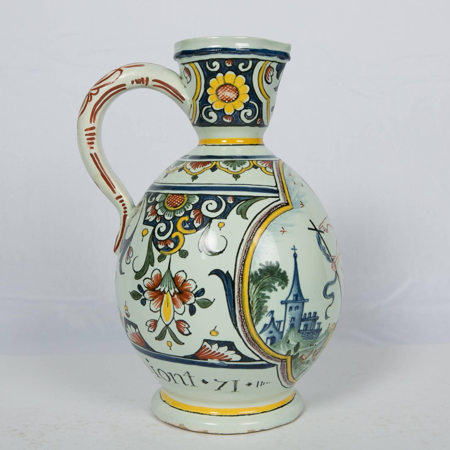 19th Century John the Baptist Depicted on a French Faience Pitcher Made circa 1880
