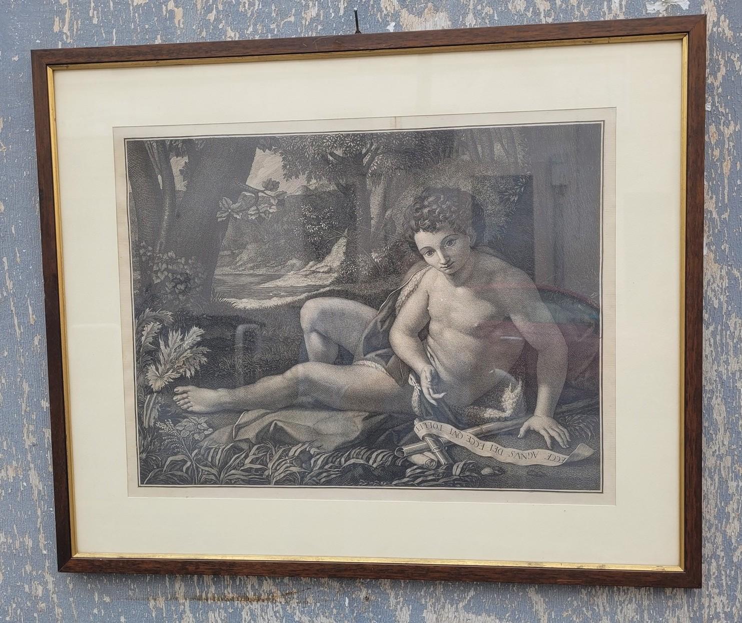 John The Baptist, Gravure encadrée, 19e siècle en vente 4