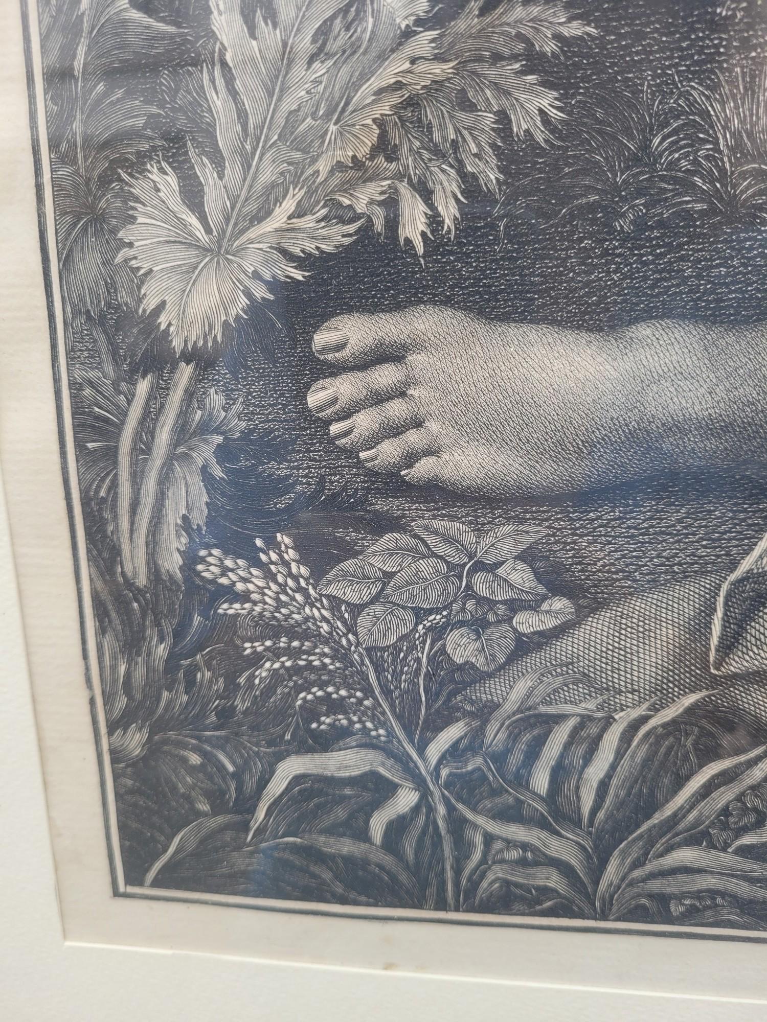 John The Baptist, Gravure encadrée, 19e siècle Bon état - En vente à MARSEILLE, FR