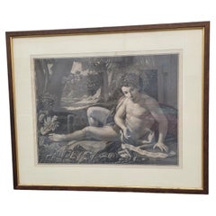 John The Baptist, Framed Engraving, 19th Century