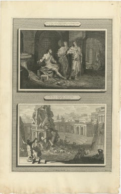 John the Baptist in Prison & Fall of the Tower of Siloam, Pieter Mortier, c.1700