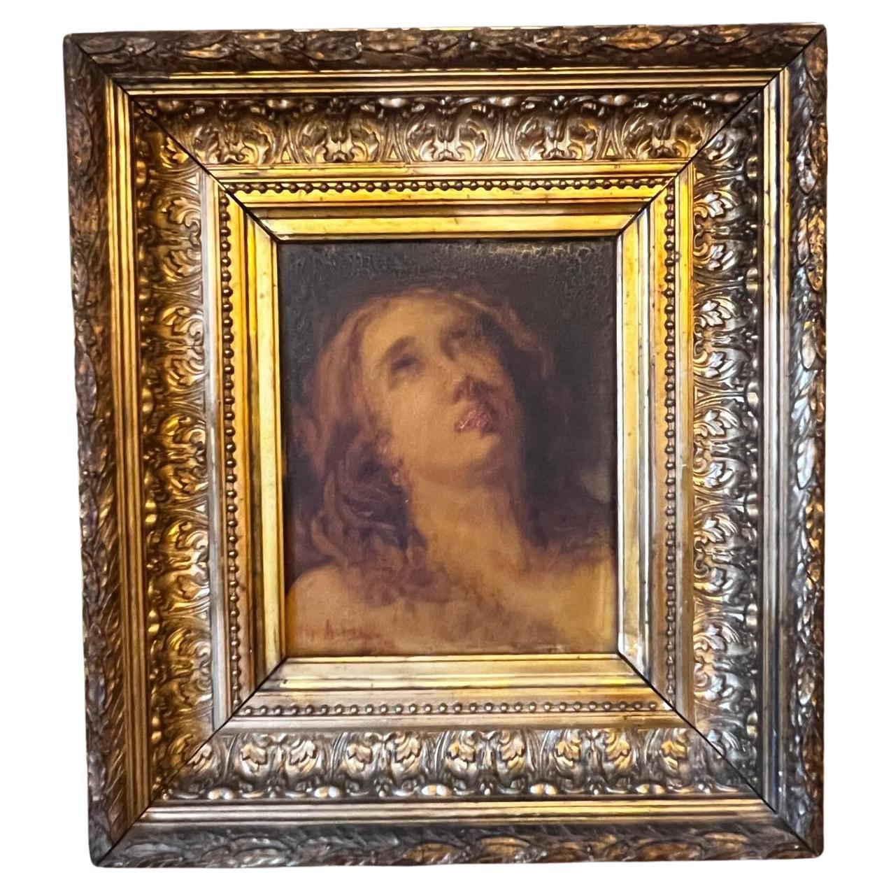 Dipinto antico John Johns Olio su legno di Saint-Cyr Anduze 1880