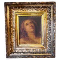 Peinture ancienne de Jean le Baptiste huile sur bois de Saint-Cyr Anduze 1880