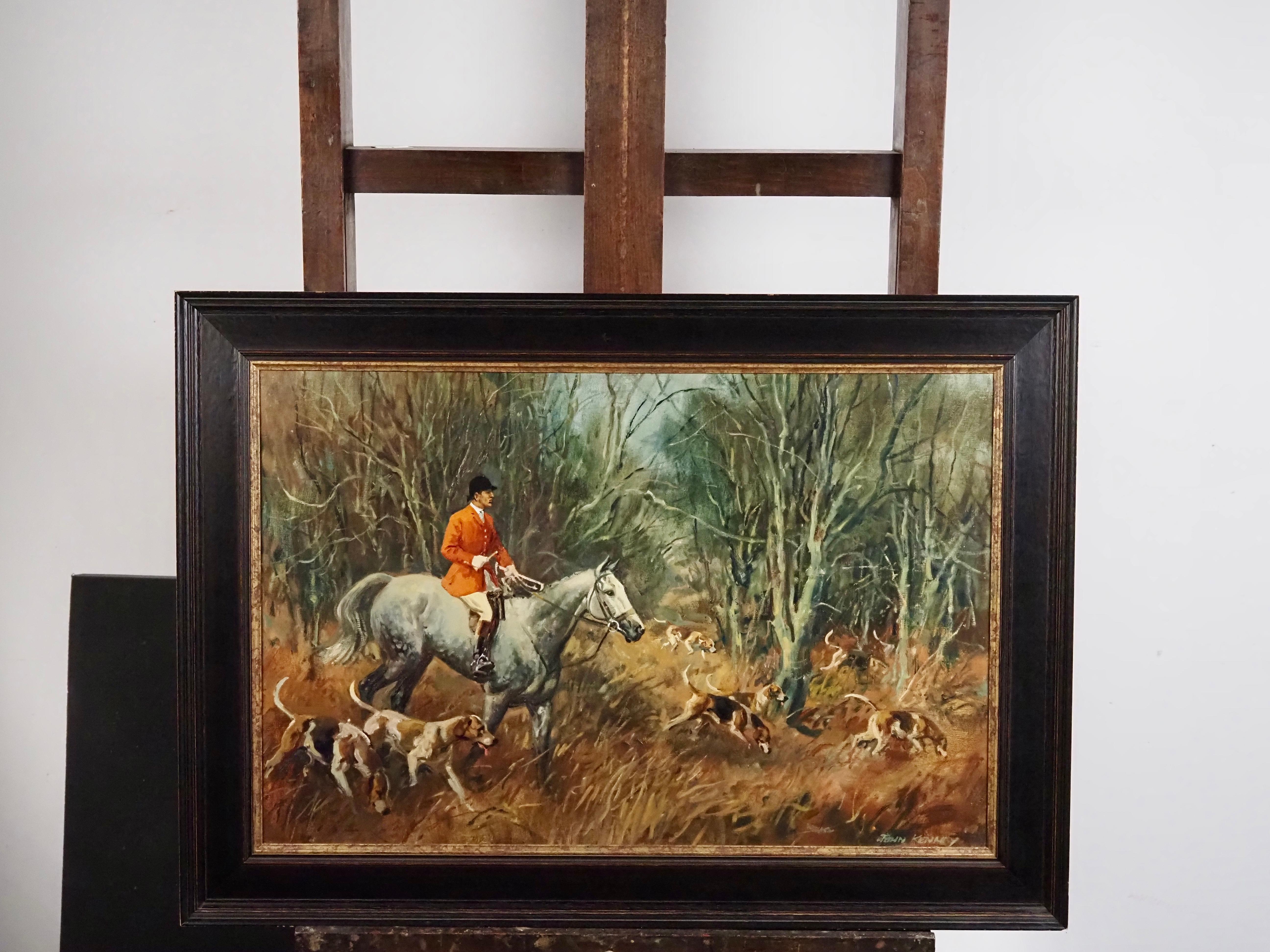 John Theodore Eardley Kenney (1911-1972)
On the scent
signed 'John Kenney' lower right
Oil on canvas
Canvas - 20 x 30 in
Framed - 25 x 35 in

Introducing John Kenney: Celebrated Sporting Artist of the 20th Century

Discover the captivating artistry