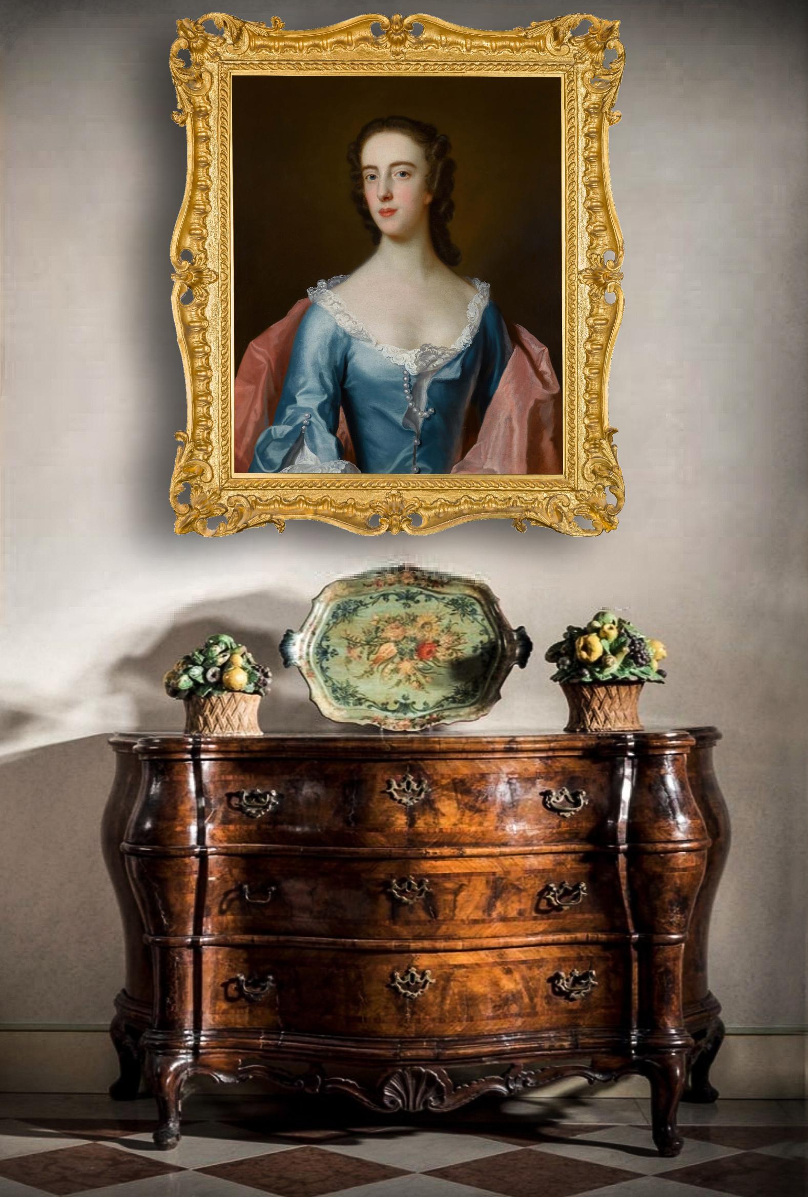 Porträts einer Dame, Dorothy und Jane Wood um 1750, fein geschnitzte Rahmen
Von John Theodore Heins (1697-1756)

Titan Fine Art präsentiert diese Werke, die Teil einer Sammlung von Familienerbstücken der Familie Wood waren, die seit dem Mittelalter