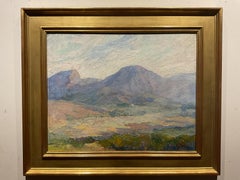 Precioso paisaje californiano pintado por el artista John Thomas Nolf, hacia 1920