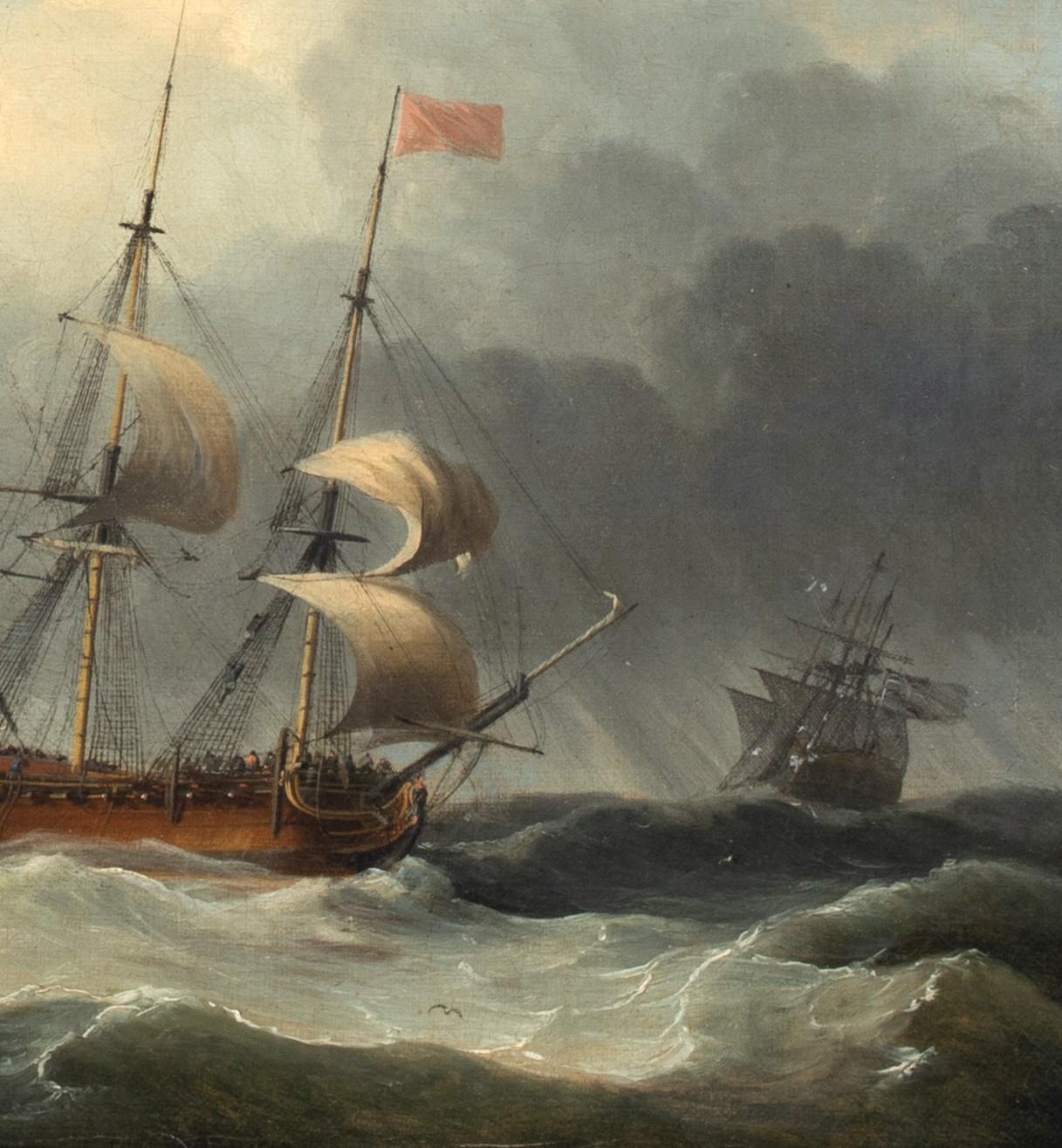 Merchantmen, Men O'war and other vessels in a stormy sea, 18th Century 1