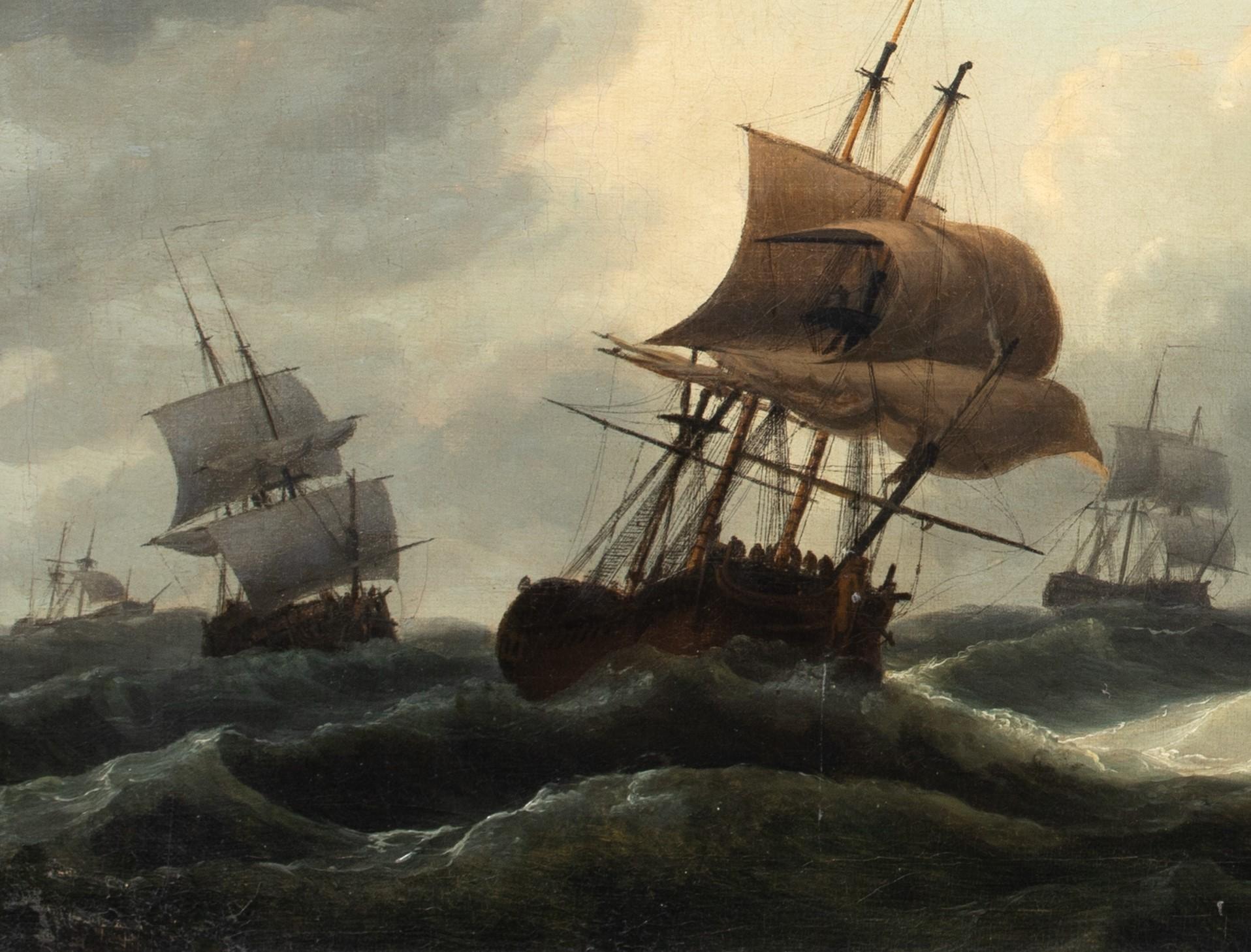 Merchantmen, Men O'war and other vessels in a stormy sea, 18th Century 2