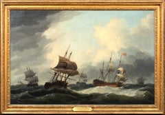 Merchantmen, Men O'war and other vessels in a stormy sea, 18th Century