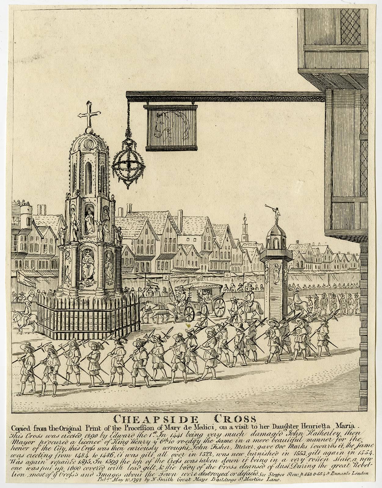 John Thomas Smith Print - Cheapside Cross.