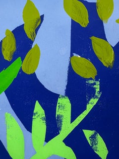 Willow Weep for Me (Abstract Cubist Willow Tree Landscape w/ Bird)