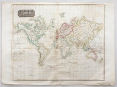 John Thomson (1777-1840) - 1830 Map Engraving, Chart of the World
