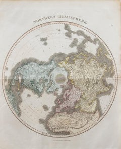 John Thomson (1777-1840) - 1830 gravure d'une carte, sphère nordique