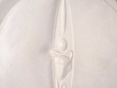 Abstract Minimalist Ceramic Sculpture in White