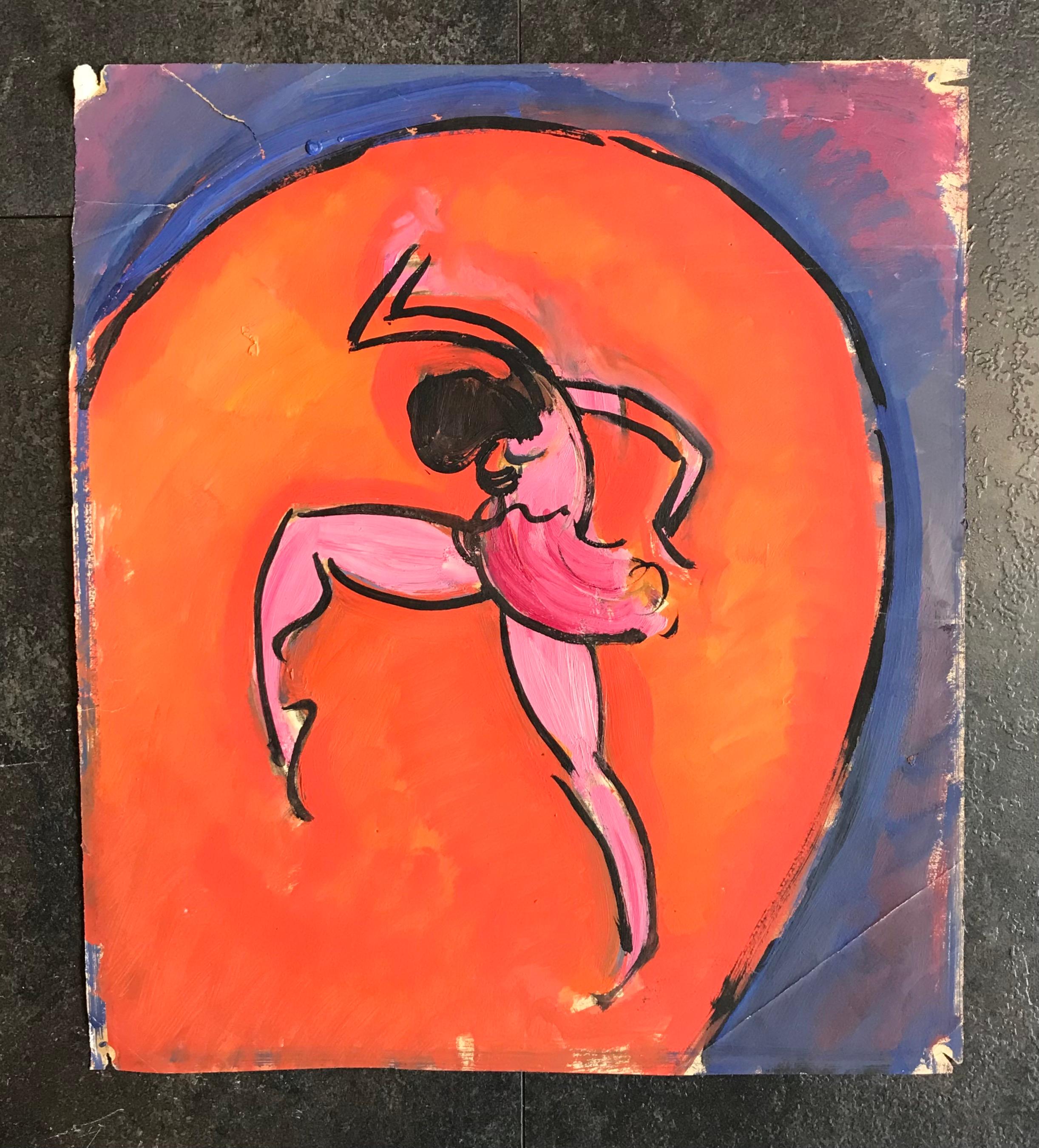 Dancer by John Torcapel - Gouache on paper 38x43 cm For Sale 1