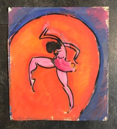 Danseuse de John Torcapel - Gouache sur papier 38x43 cm