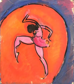 Danseuse de John Torcapel - Gouache sur papier 38x43 cm