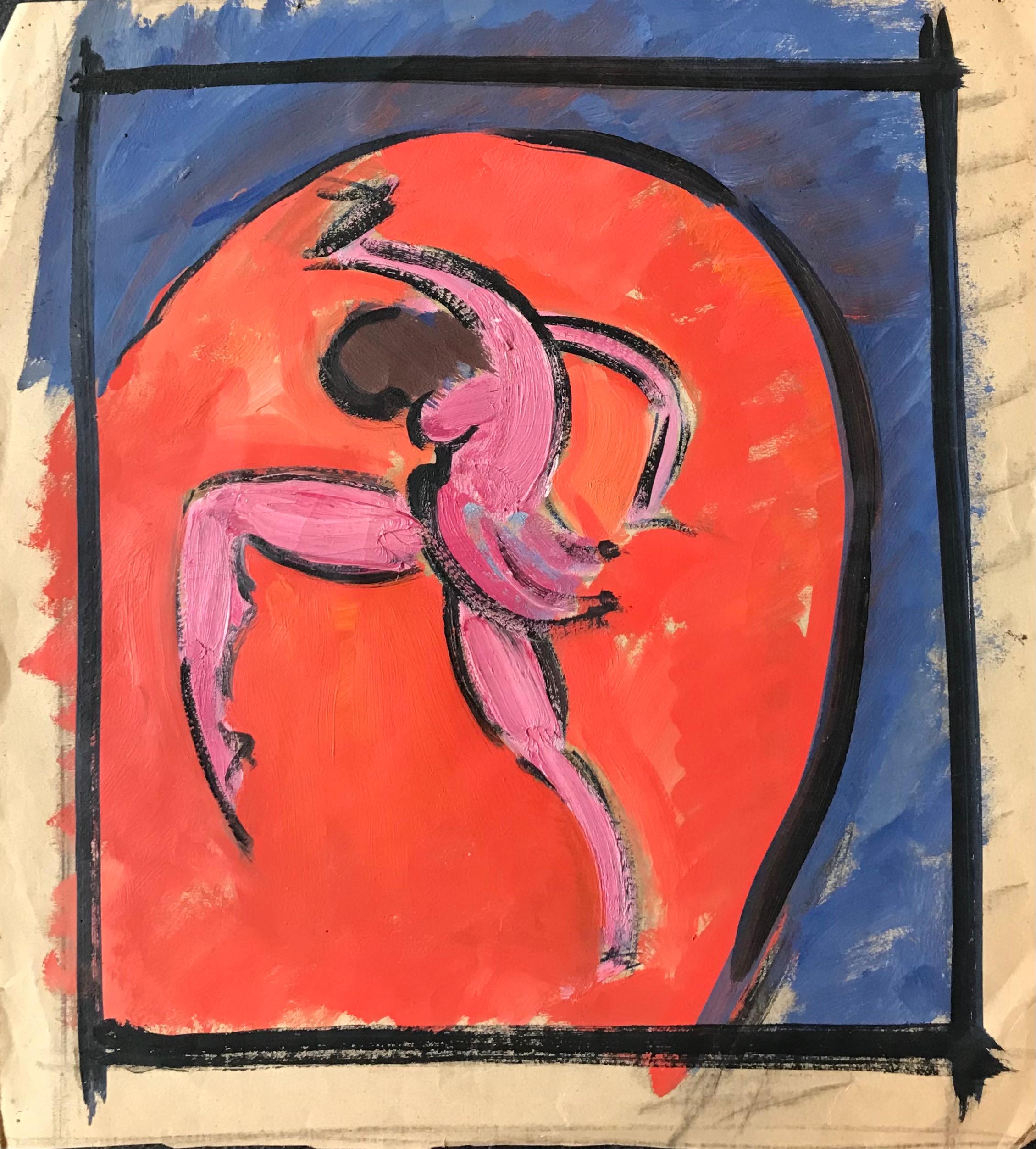 Ballerina n°3 di John Torcapel - Guazzo su carta 41x37 cm in vendita 1