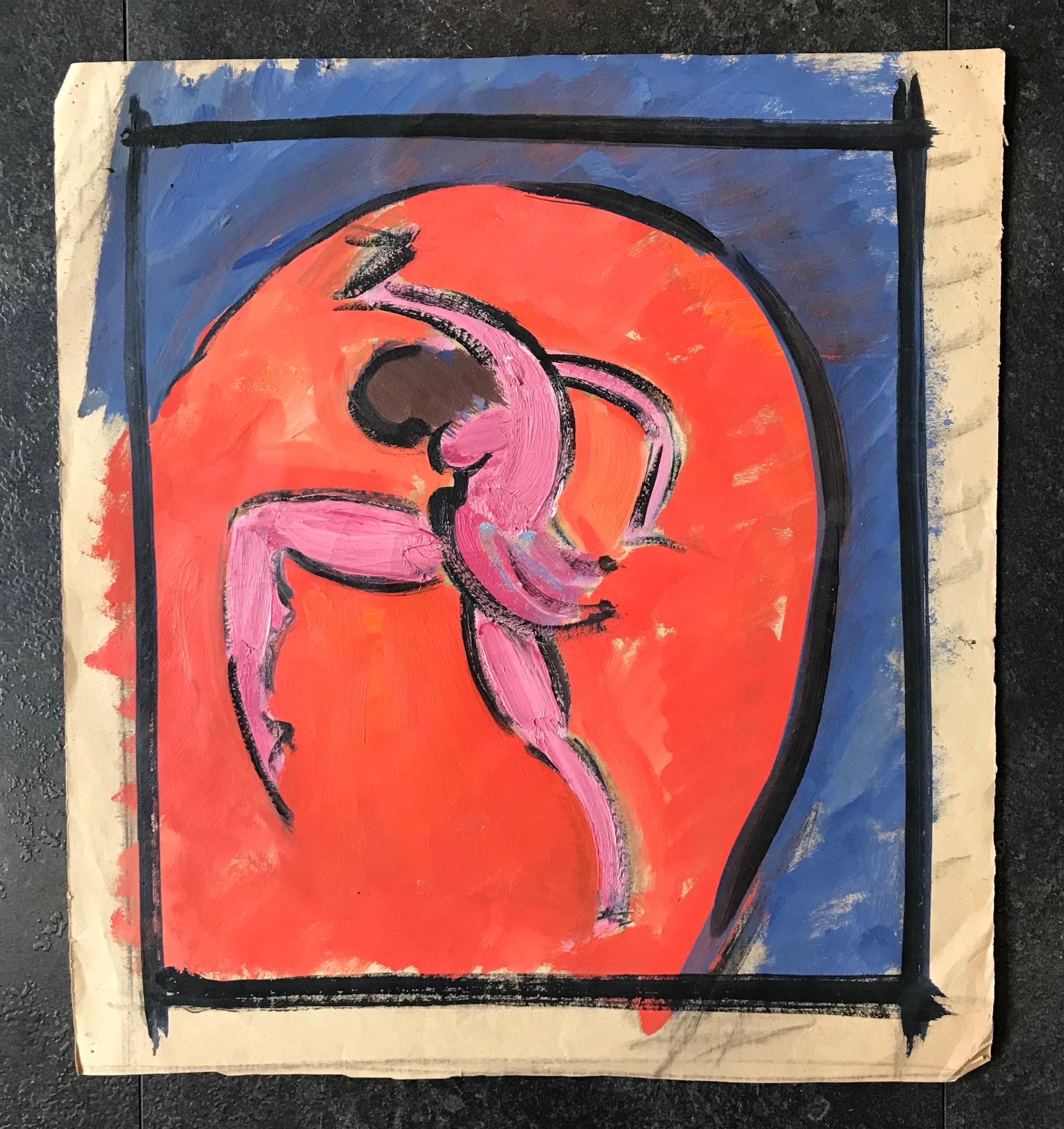 Ballerina n°3 di John Torcapel - Guazzo su carta 41x37 cm in vendita 3