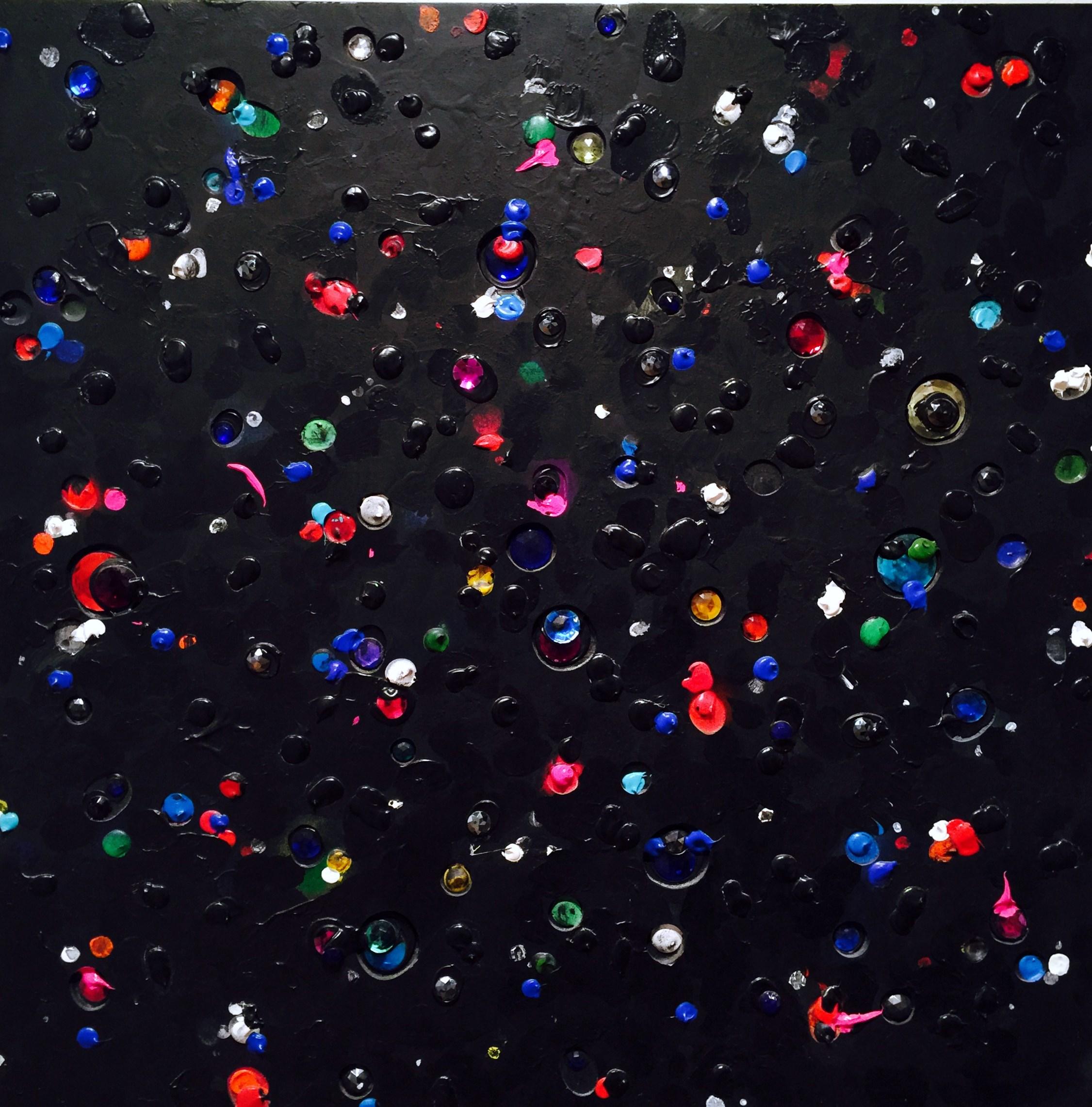 Gems, Diamonds, Multi-Colored Stones  Black background, Dark Matter - Mixed Media Art by John Torreano