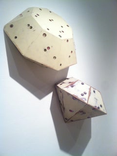 Gem Sculptures, , large white and purple diamond wall sculpture