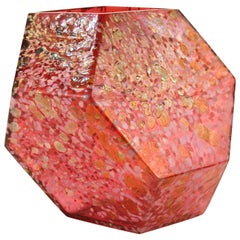 John Torreano Modern Faceted Geometric Art Glass Sculpture or Vase