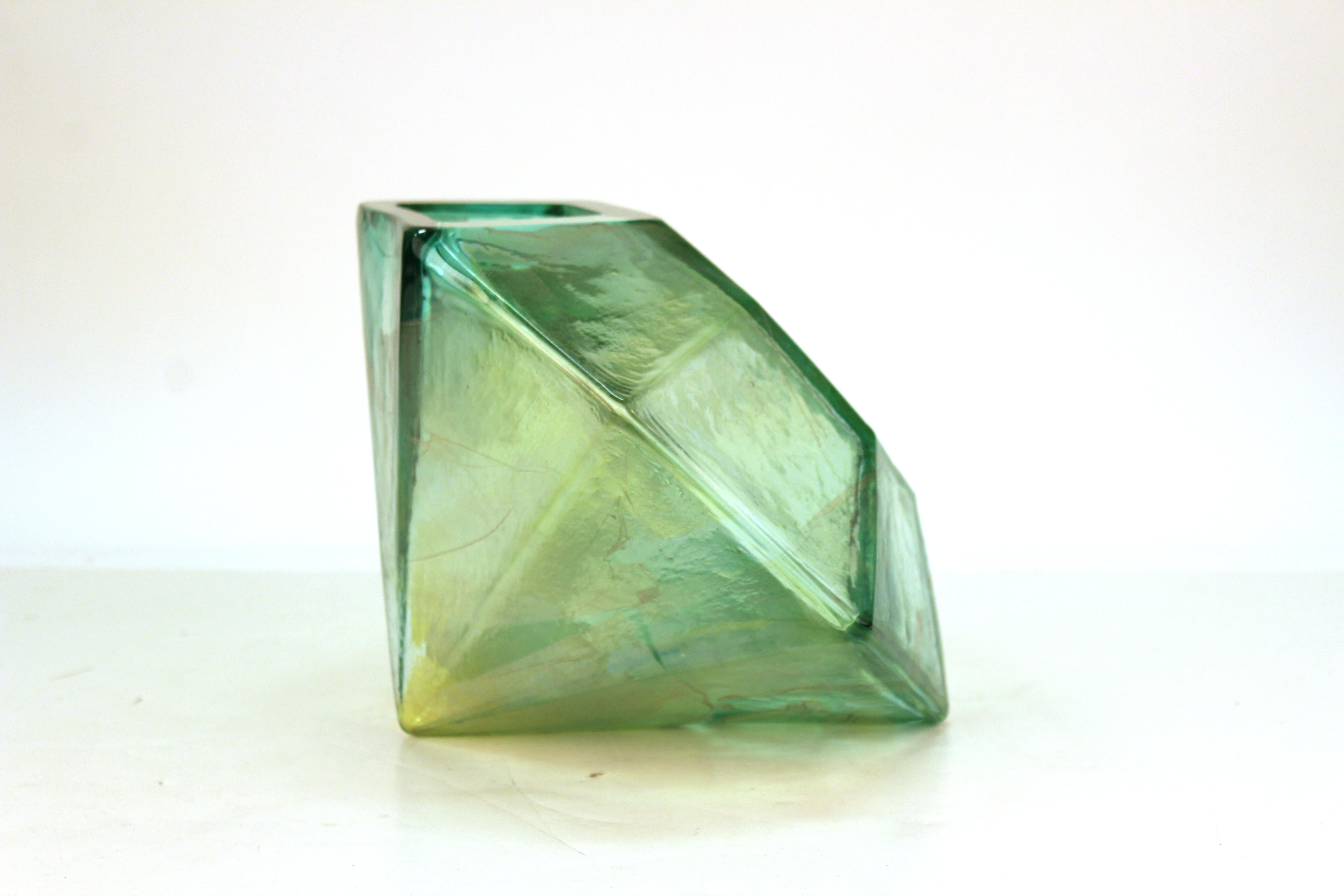 John Torreano Modern Faceted Jewel Art Glass Sculpture or Vase In Good Condition In New York, NY
