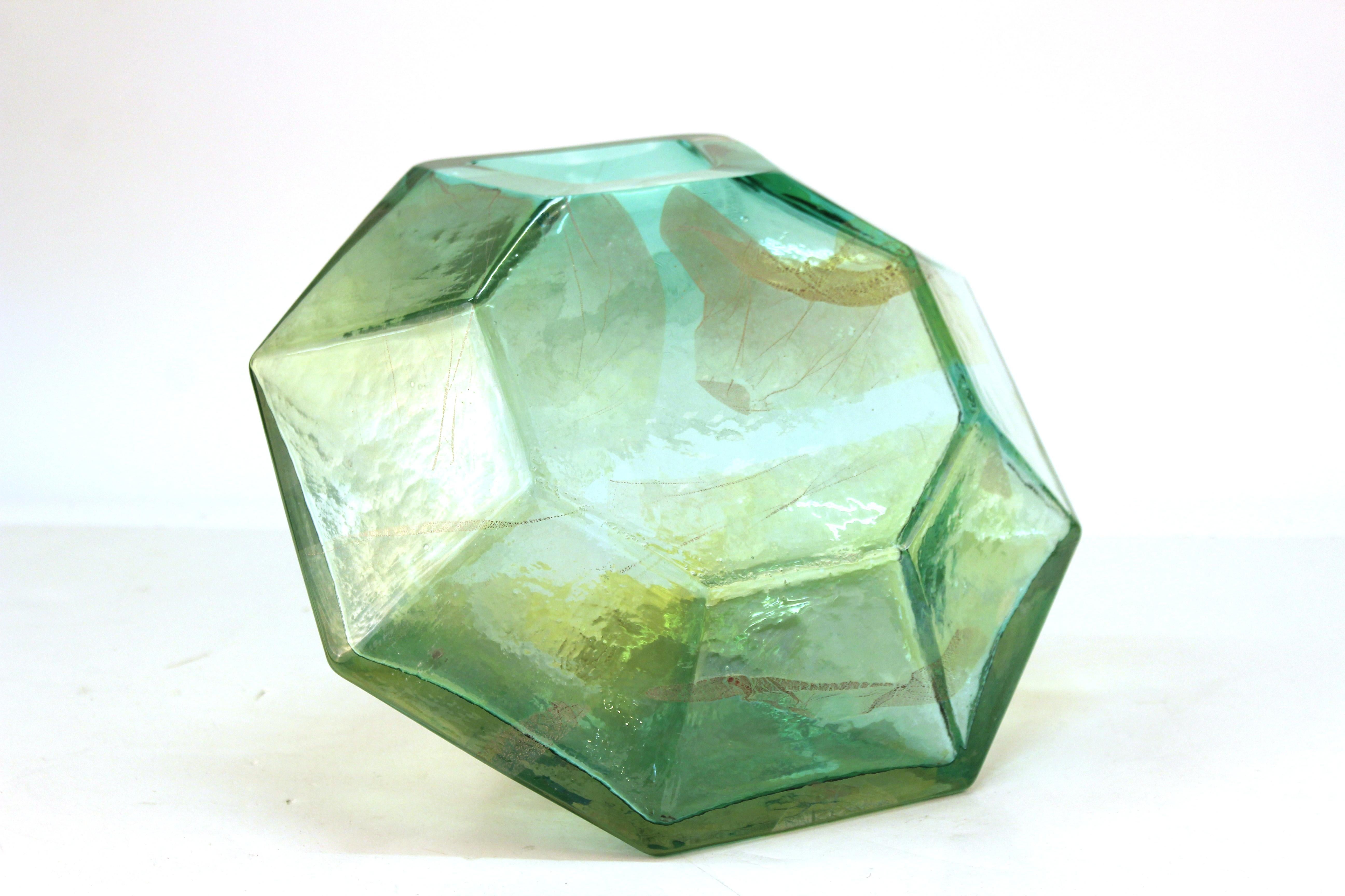 20th Century John Torreano Modern Faceted Jewel Art Glass Sculpture or Vase