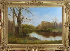 Original Oil on Canvas by John Trickett, "A Day's Fishing"