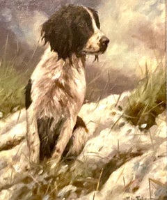 Springer Spaniel in Winter, Oil 20th century